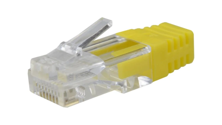 Osłonka wewnętrzna wtyku RJ45 żółta WORECZEK 100szt.