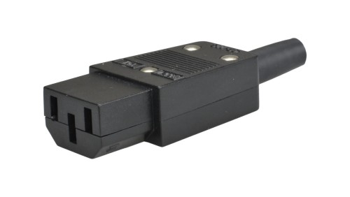 Wtyk zasilający IEC320 C13 złącze komputerowe (żeńskie) 2P+Z 230V 10A na kabel