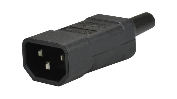 Gniazdo zasilające IEC320 C14 złącze komputerowe (męskie) 2P+Z 230V 10A na kabel do 8,0mm