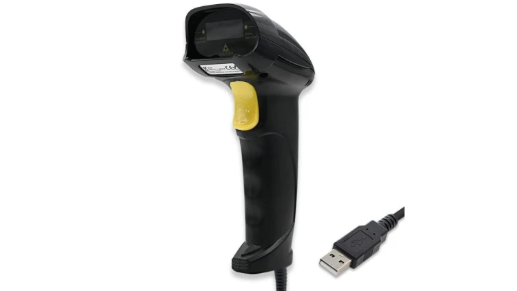 Qoltec Laserowy czytnik kodów kreskowych 1D USB Czarny