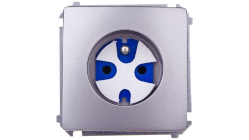 Simon Basic Gniazdo pojedyncze DATA z/u 16A IP20 z kluczem uprawniającym stal inox BMGD1.01/21