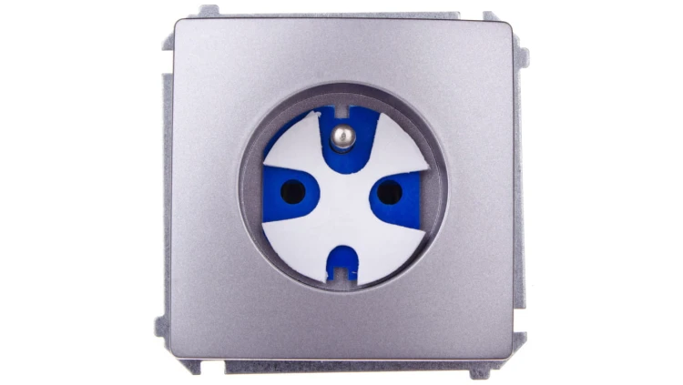 Simon Basic Gniazdo pojedyncze DATA z/u 16A IP20 z kluczem uprawniającym stal inox BMGD1.01/21