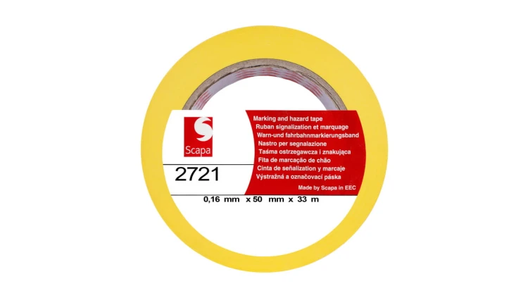 Taśma oznaczeniowa ostrzegawcza 50mm/33m żółta 2721 SCAPA