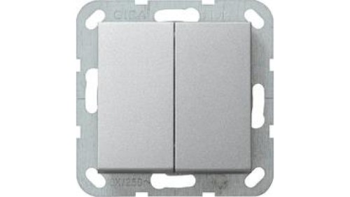 Gira Wyłącznik podwójny schodowy Gira System 55 aluminium