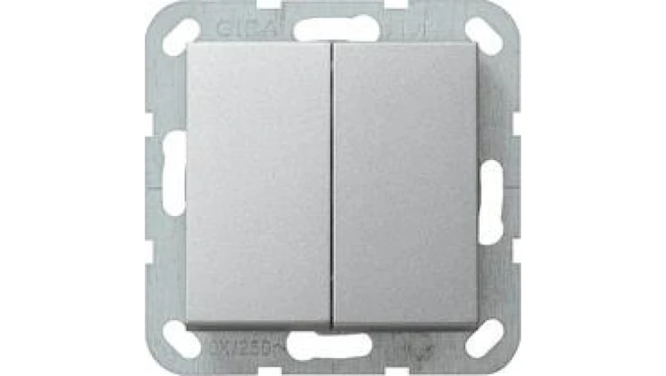 Gira Wyłącznik podwójny schodowy Gira System 55 aluminium
