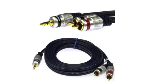 VITALCO JKD10 Kabel Audio AUX mini Jack 3,5mm Stereo (wtyk) / 2x RCA Cinch (wtyk) 2,5m