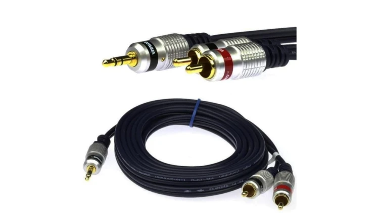 VITALCO JKD10 Kabel Audio AUX mini Jack 3,5mm Stereo (wtyk) / 2x RCA Cinch (wtyk) 2,5m