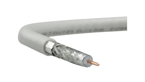 Przewód antenowy 75ohm TC6 Trishield 1,13/4,8/7,2 Cu ekran 90 biały /100m/