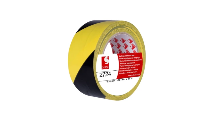 Taśma ostrzegawcza 50mm/33m żółto-czarna 2724 SCAPA