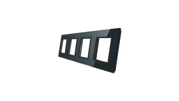Livolo POCZWÓRNA CZARNA RAMKA SZKLANA 293 x 80mm GPF-4-62