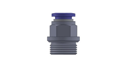 Złączka wtykowa prosta z gwintem metrycznym do węża fi 12 mm, M22x1,5 GZ, mosiądz niklowany