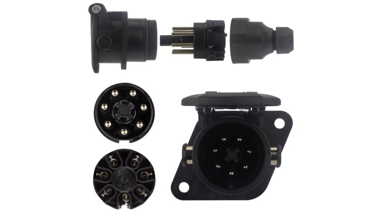 Gniazdo naczepowe do systemu EBS/ABS 7-pin 24V skręcane