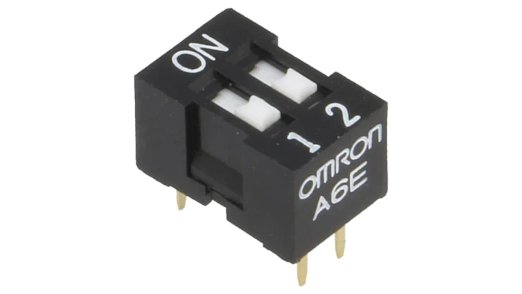 Przełącznik DIP-SWITCH Ilość sekcji 2 ON-OFF 0,025A/24VDC A6E-2101-N