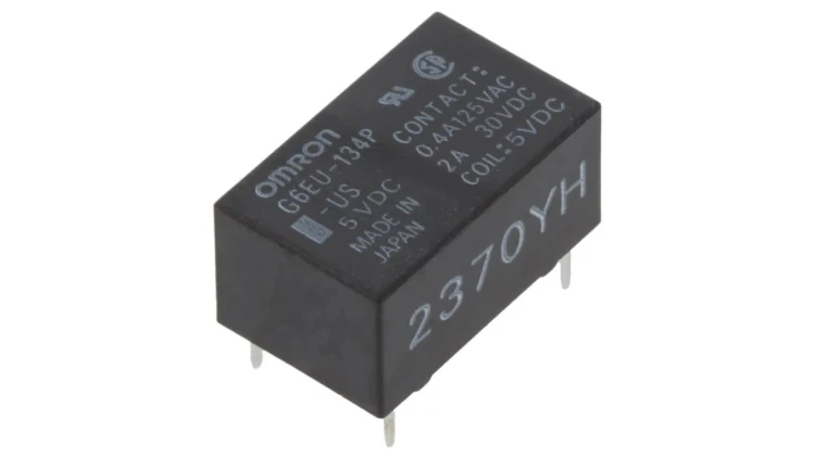 Przekaźnik elektromagnetyczny SPDT cewka 5VDC 0,4A/125VAC 2A/30VDC G6EU-134P-US 5VDC