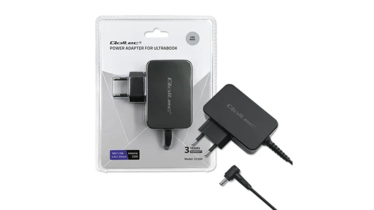 Qoltec Zasilacz do ultrabooka laptopa Asus 33W 19V 1.75A 4.0*1.35