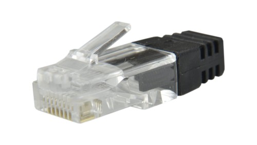 Osłonka wewnętrzna wtyku RJ45 czarna WORECZEK 100szt.