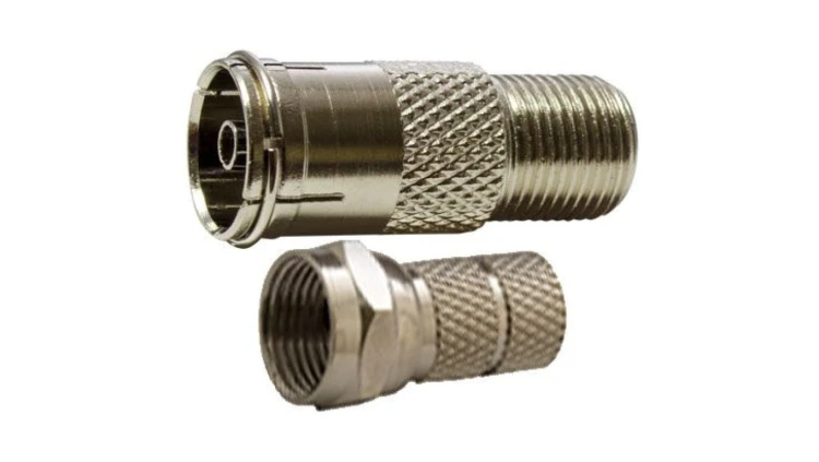 Przejście Adapter antenowy F (gniazdo) / IEC TV (gniazdo) + Wtyk F nakręcany 7,0mm