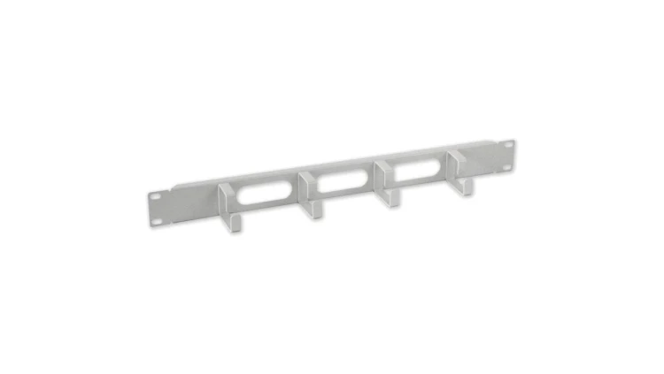 Organizer kabli 1U do szaf Rack 19, 4 uchwyty, metal, szary