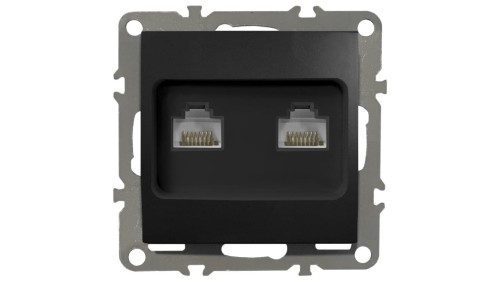 QUADRA GNIAZDO KOMPUTEROWE PODWÓJNE LAN RJ45x2 CZARNE