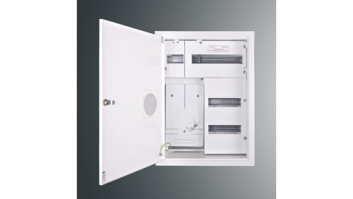 Rozdzielnica p/t licznikowa RW 4NN P T3F + 36S PŁYTKA 577x423x135 pełne drzwi z.p.9081 IP30 RAL9003