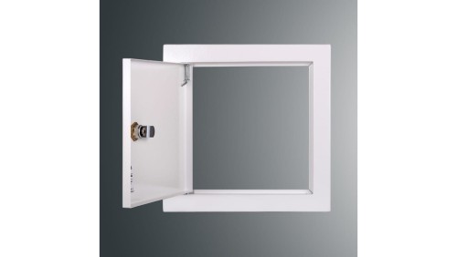 Drzwiczki rewizyjne SP 200x200 RAL9003, kołnierz szer.2,5cm