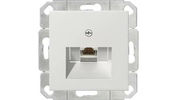 Gniazdo komputerowe poj. RJ45 cat. 6 Gira System 55 biały połysk