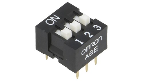 Przełącznik DIP-SWITCH Ilość sekcji 3 ON-OFF 0,025A/24VDC A6E-3104-N