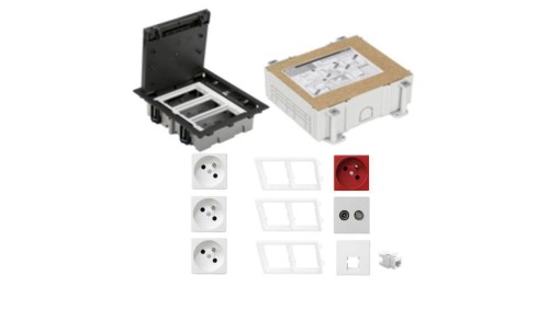 KONTAKT SIMON FLOOR BOX puszka podłogowa 3x gniazdo pojedyncze z/u + 1x gniazdo DATA +1x RTV-SAT+ 1x gniazdo RJ45 kat.6 nieekran