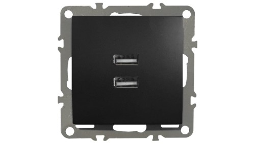 QUADRA GNIAZDKO PODTYNKOWE USB 2.1A CZARNE