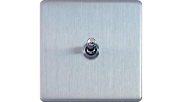 Varilight Włącznik uchylny pojedynczy Metal stal szlifowana dźwigniowy 10A 230V uchylny