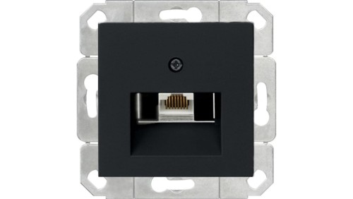 Gniazdo komputerowe poj. RJ45 cat. 6 Gira System 55 czarny mat