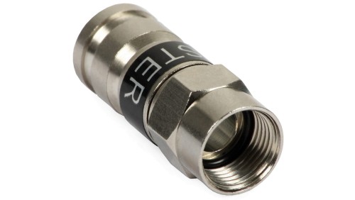 Wtyk antenowy F kompresyjny czarny MASTER na przewód RG6 TC6 Trishield 3SH75