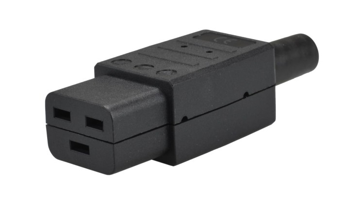 Wtyk zasilający IEC320 C19 złącze komputerowe (żeńskie) 2P+Z 230V 16A HQ na kabel