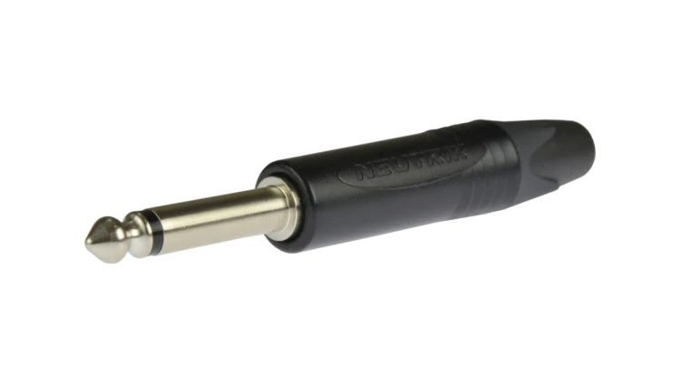 NEUTRIK Wtyk instrumentalny Jack 6,3mm Mono na kabel do 7,0mm niklowany czarny NP2X-BAG