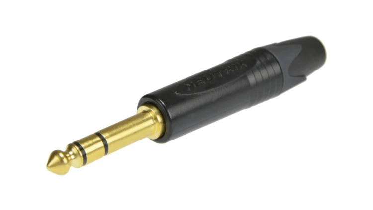 NEUTRIK Wtyk instrumentalny Jack 6,3mm Stereo na kabel do 7,0mm pozłacany czarny NP3X-B