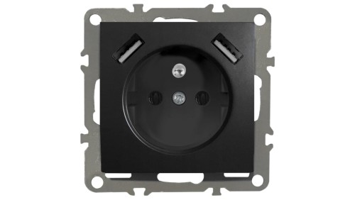QUADRA GNIAZDO Z BOLCEM 2X USB DO RAMEK 230V 2.1A