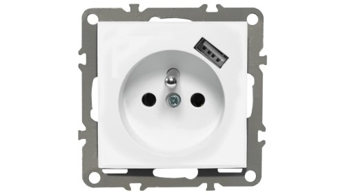QUADRA GNIAZDKO PODTYNKOWE Z BOLCEM USB DO RAMKI