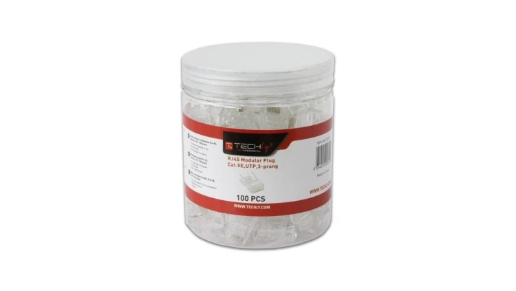 Wtyk modularny RJ45 8P8C Cat5E UTP Na Drut Słoik 100 Sztuk IWP-JAR-C5RTY