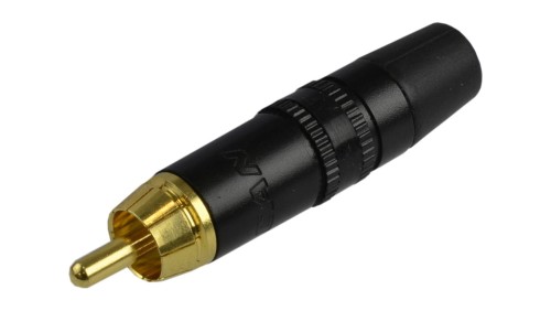 REAN Wtyk RCA Cinch na kabel do 6,1mm pozłacany czarny NYS373-0