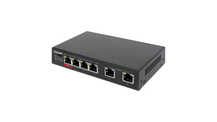 Switch 6 portów RJ45 10/100 w tym 3x PoE i 1x High-Power PoE
