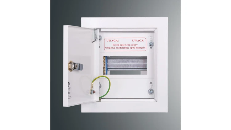 Rozdzielnica p/t modułowa RW 0NN 1 x 6S 182x163x110 szyna TSH35 zamek patent.9081 IP30 RAL 9003