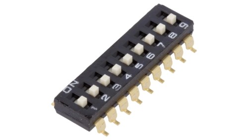 Przełącznik DIP-SWITCH Ilość sekcji 9 ON-OFF 0,025A/24VDC A6S-9104-H