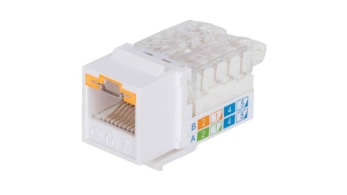 Moduł Keystone RJ45 Cat6 UTP z funkcją blokady portu, biały