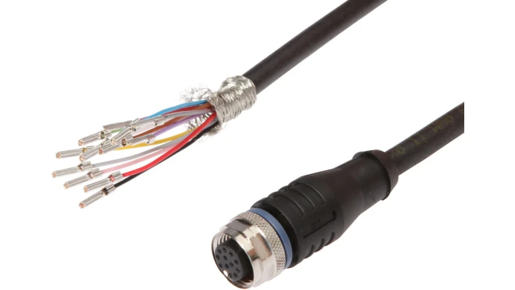 Kabel połączeniowy, 2m, M12 żeński (gniazdo) 12pin prosty, Końcówka wolna, 12x0,14mm, VK205C25