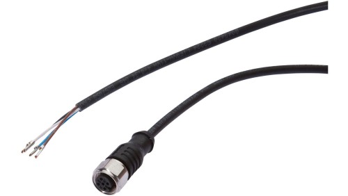 Kabel połączeniowy, 5m, M12 żeński (gniazdo) 4-pinowy prosty, Końcówka wolna, 4x0,34mm², VK50A699