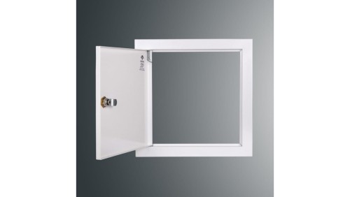Drzwiczki rewizyjne SP 250x250 RAL9003, kołnierz szer.2,5cm