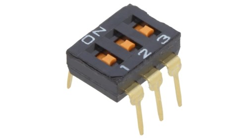 Przełącznik DIP-SWITCH Ilość sekcji 3 ON-OFF 0,025A/24VDC A6T3102