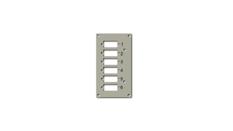 Panel przedni do przełącznicy EFB 53705.1V3 na 6 adapterów