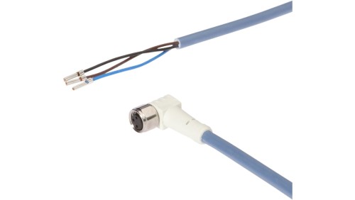 Kabel połączeniowy, 10m, M8 żeński (gniazdo) 3pin kątowy, Końcówka wolna, 3x0,34mm², VKA0L071