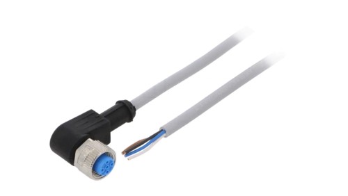 Przewód przyłączeniowy M12 PIN 4 kątowy 10m wtyk 250VAC 4A -30÷80C YG2A14-100VB3XLEAX